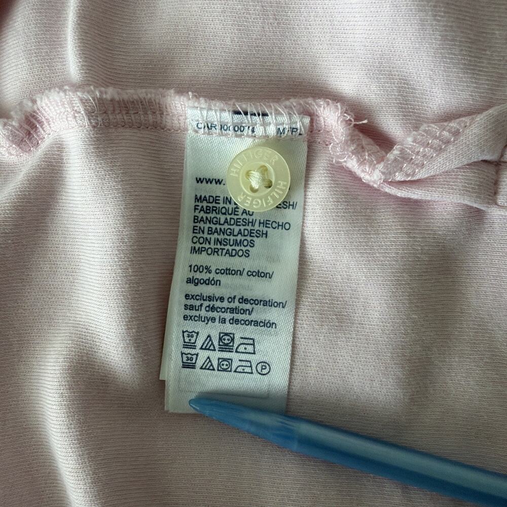 Tommy Hilfiger Custom Fit Polo Mens Medium Pink Embroidery Short Sleeve Shirt - Picture 4 of 8